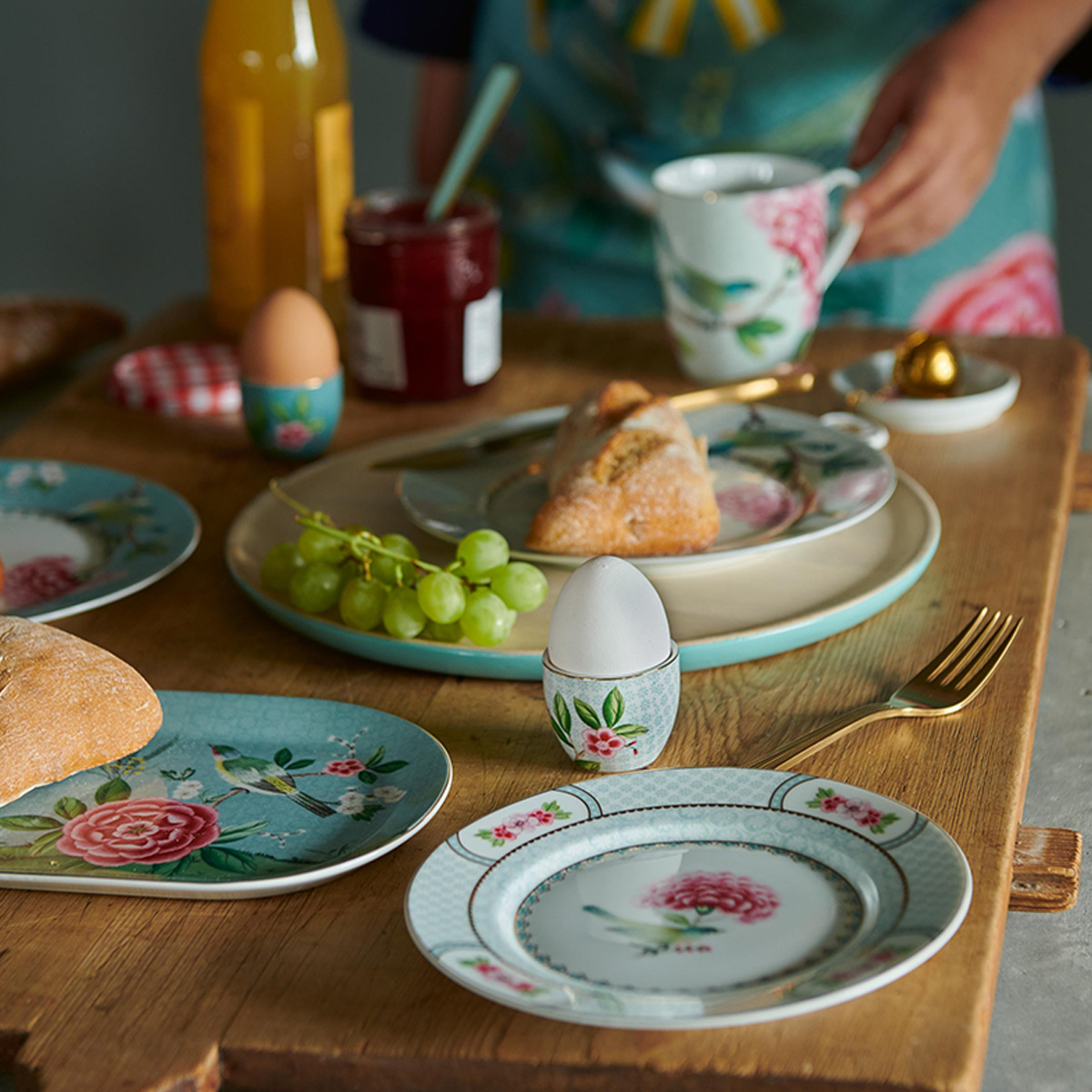 Pip Studio Blushing Birds Beyaz Porselen Pasta Tabağı