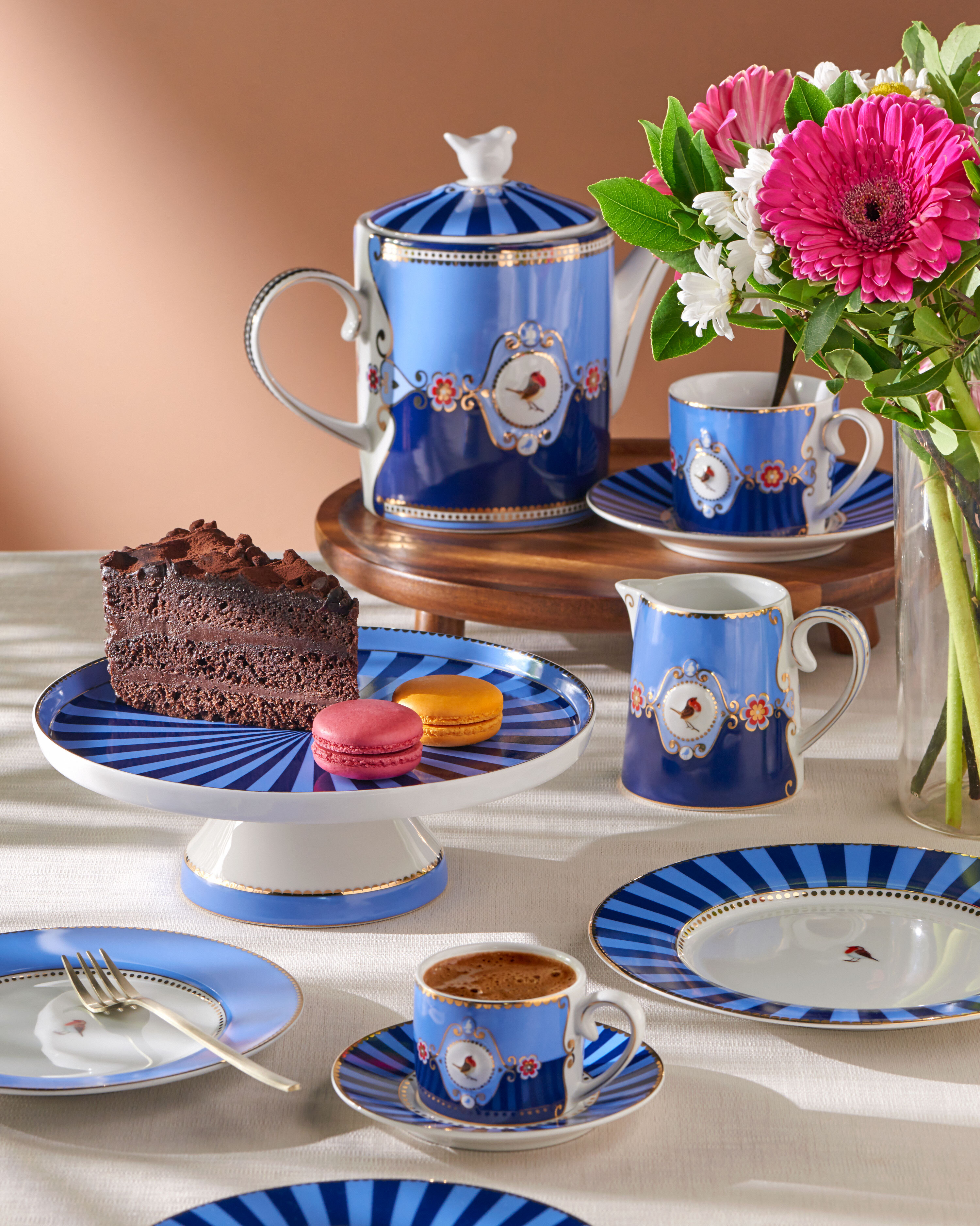 Pip Studio Love Birds Mavi Porselen Kek Standı 51022004 Fiyatı