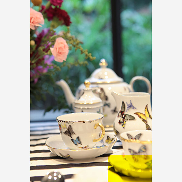 Vista Alegre Butterfly Parade Beyaz Porselen Kahve Fincan Seti-1