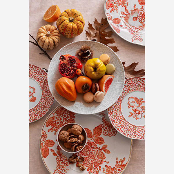 Vista Alegre Coraline Turuncu Porselen Yemek Tabağı-1