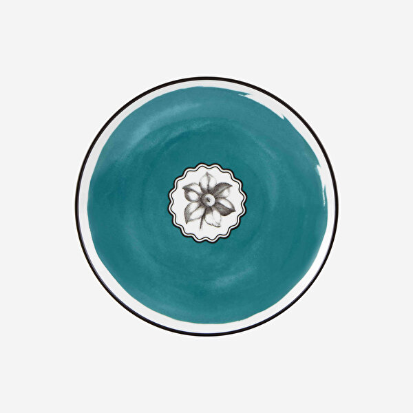 Vista Alegre Herbariae Turkuaz Porselen Kahvaltı Tabağı