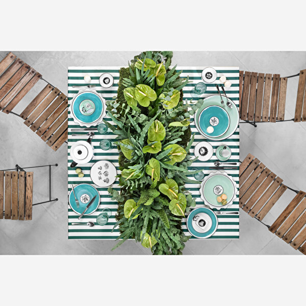 Vista Alegre Herbariae Turkuaz Porselen Kahvaltı Tabağı-4