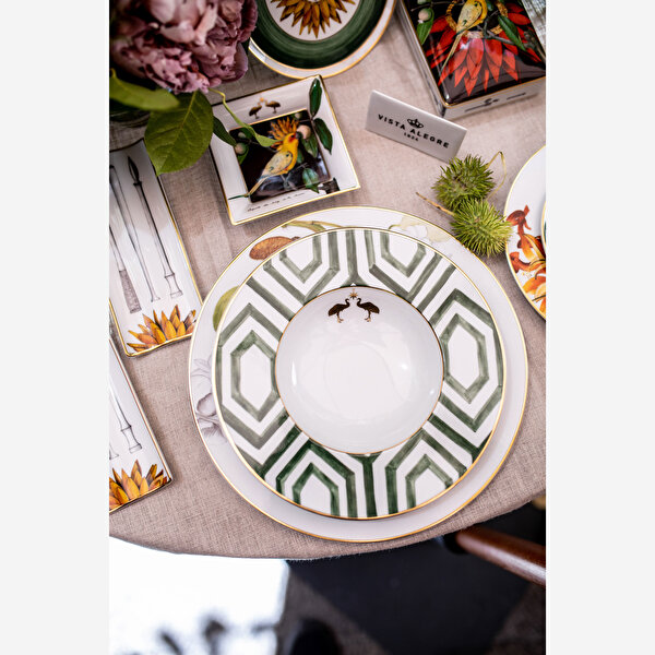 Vista Alegre Amozonia Yeşil Porselen Çukur Tabak-1