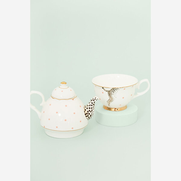 Yvonne Ellen Animals Beyaz Porselen Çay Fincan Seti-5