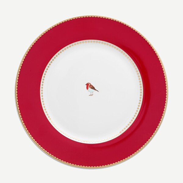 Pip Studio Love Birds Kırmızı Porselen Yemek Tabağı