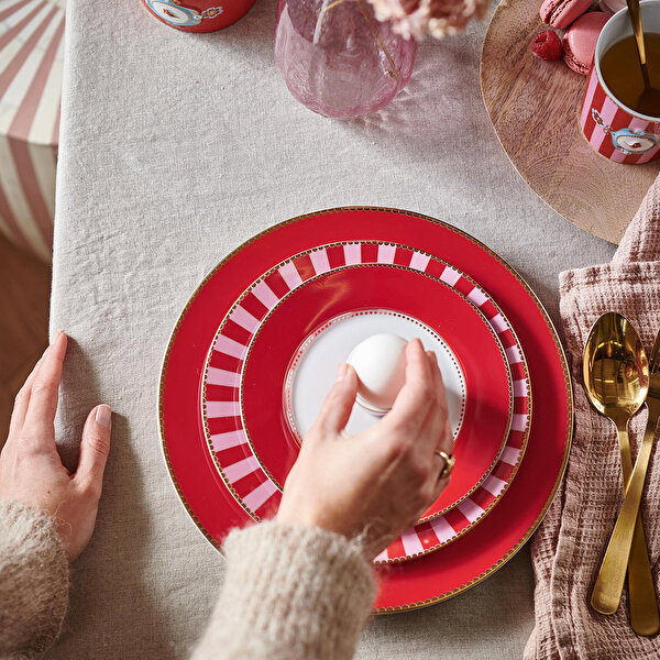 Pip Studio Love Birds Kırmızı Porselen Pasta Tabağı-1