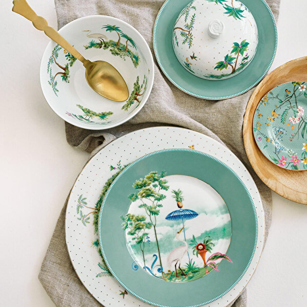 Pip Studio Jolie Mavi Porselen Petit Four Tabağı-1