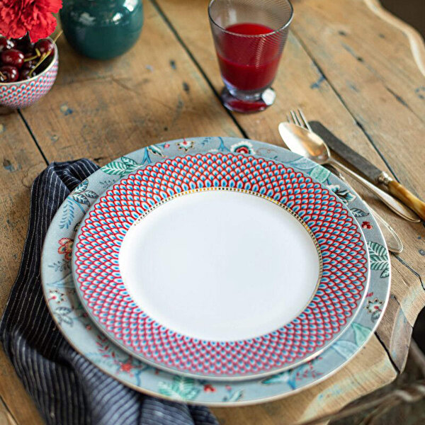 Pip Studio Flower Festival Mavi Porselen Yemek Tabağı-1