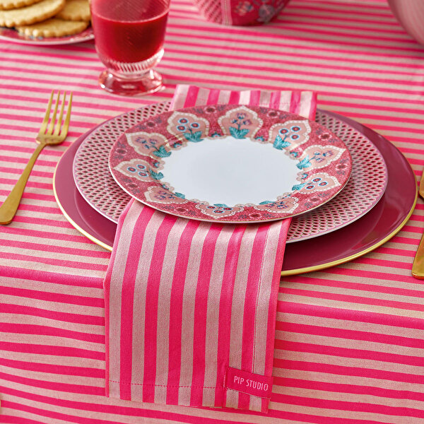 Pip Studio Flower Festival Kırmızı Porselen Kahvaltı Tabağı-2