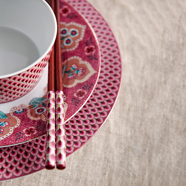 Pip Studio Flower Festival Kırmızı Porselen Kahvaltı Tabağı-3