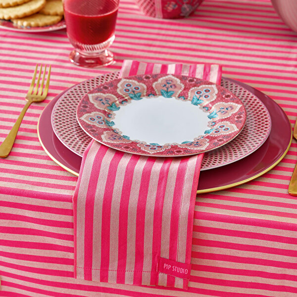 Pip Studio Flower Festival Kırmızı Porselen Yemek Tabağı-2