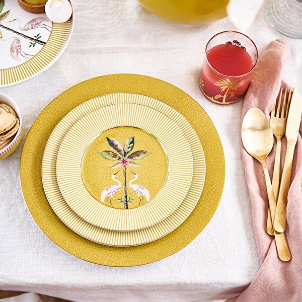 Pip Studio La Majorelle Sarı Porselen Pasta Tabağı-1