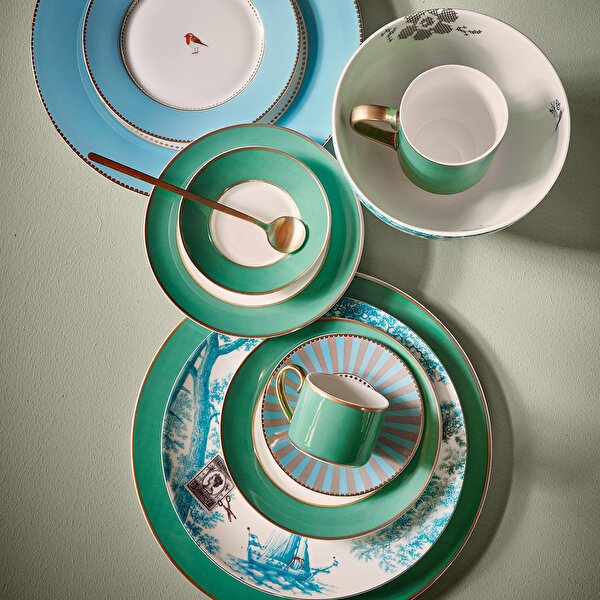 Pip Studio Chique Yeşil Porselen Kahvaltı Tabağı-2