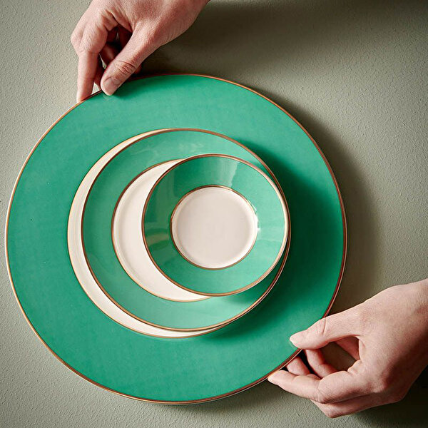Pip Studio Chique Yeşil Porselen Kahvaltı Tabağı-3