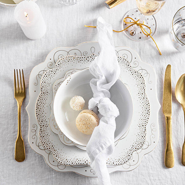 Pip Studio Royal Gold White Beyaz Porselen Pasta Tabağı-1