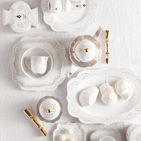 Pip Studio Royal Gold White Beyaz Porselen Kahvaltı Tabağı-5