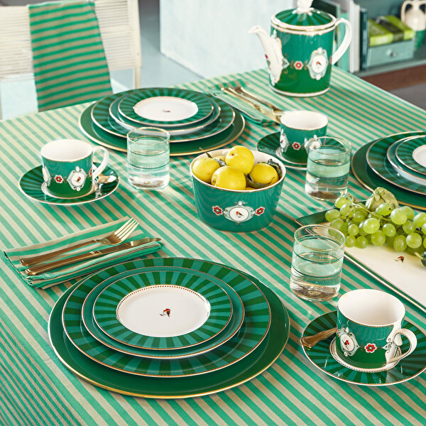 Pip Studio Love Birds Yeşil Porselen Pasta Tabağı-2