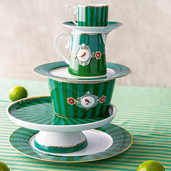 Pip Studio Love Birds Yeşil Porselen Yemek Tabağı-4