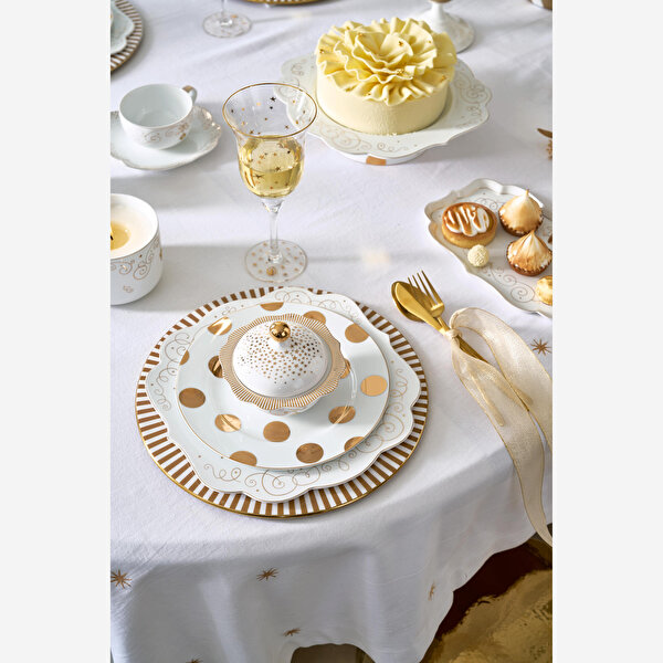 Pip Studio Dot Delight Beyaz Porselen Kahvaltı Tabağı-1