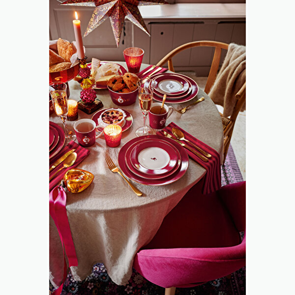 Pip Studio Love Birds Kırmızı Porselen Yemek Tabağı-1