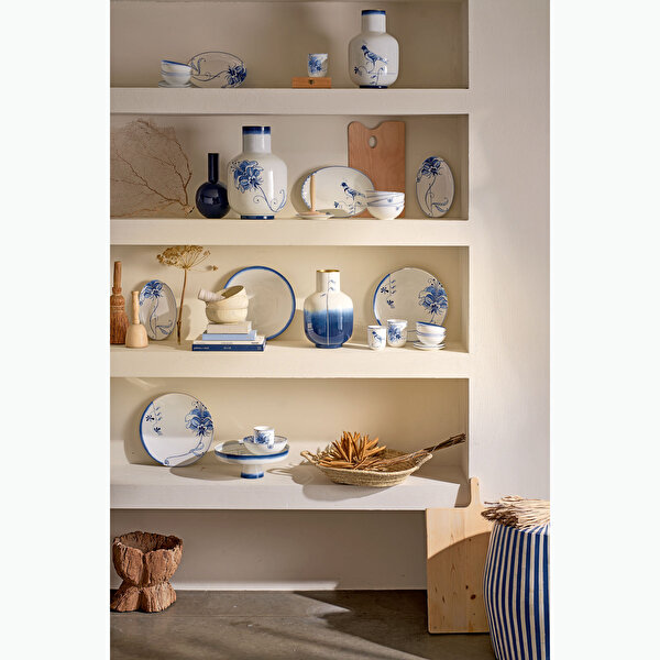 Pip Studio Blue Bird Beyaz Porselen Yemek Tabağı-1