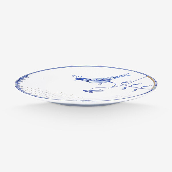 Pip Studio Blue Bird Beyaz Porselen Yemek Tabağı-2