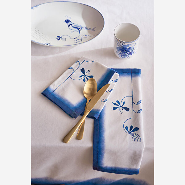 Pip Studio Blue Bird Beyaz Porselen Latte Bardağı-1