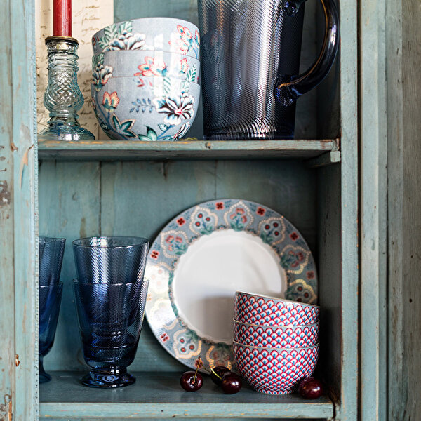 Pip Studio Flower Festival Mavi Porselen Kase-3