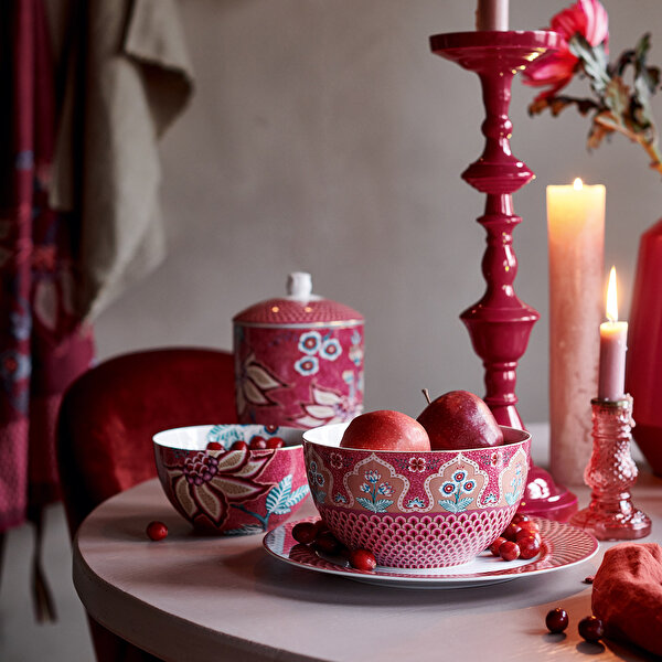 Pip Studio Flower Festival Kırmızı Porselen Kase-2