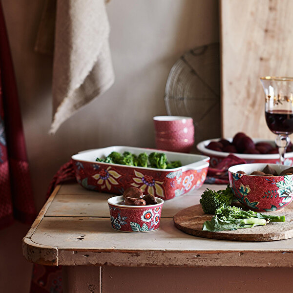 Pip Studio Flower Festival Kırmızı Porselen Kase-1