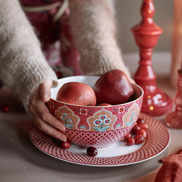 Pip Studio Flower Festival Kırmızı Porselen Kase-1