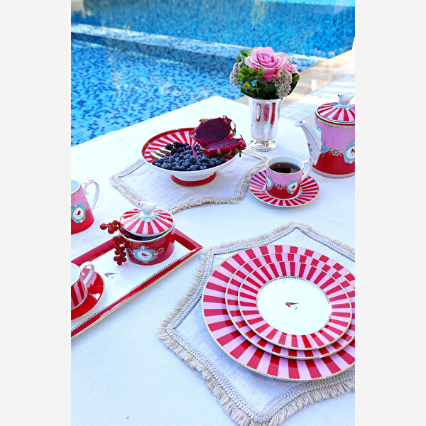 Pip Studio Love Birds Kırmızı Pembe Porselen Çay Fincanı-4