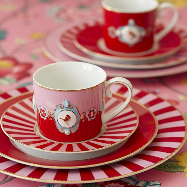 Pip Studio Love Birds Kırmızı Pembe Porselen Çay Fincanı-6