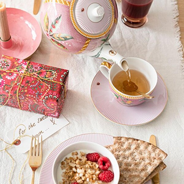 Pip Studio La Majorelle Pembe Porselen Çay Fincan Seti-5