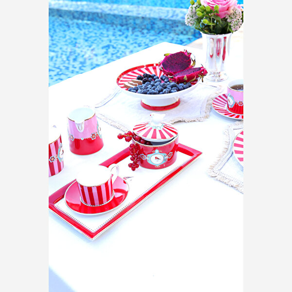 Pip Studio Love Birds Kırmızı Pembe Porselen Kahve Fincanı-5