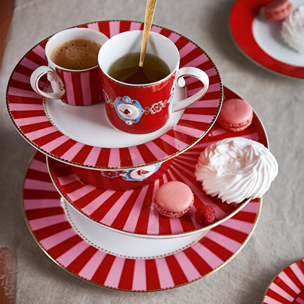 Pip Studio Love Birds Kırmızı Pembe Porselen Kahve Fincanı-1