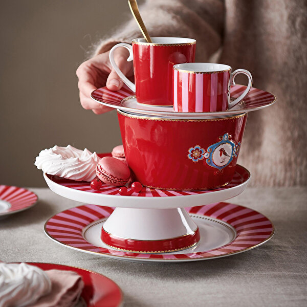 Pip Studio Love Birds Kırmızı Pembe Porselen Kahve Fincanı-2