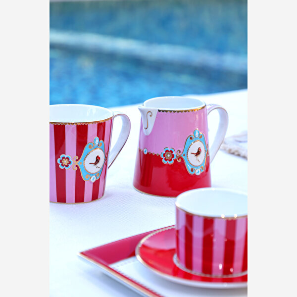 Pip Studio Love Birds Kırmızı Pembe Porselen Kahve Fincanı-3