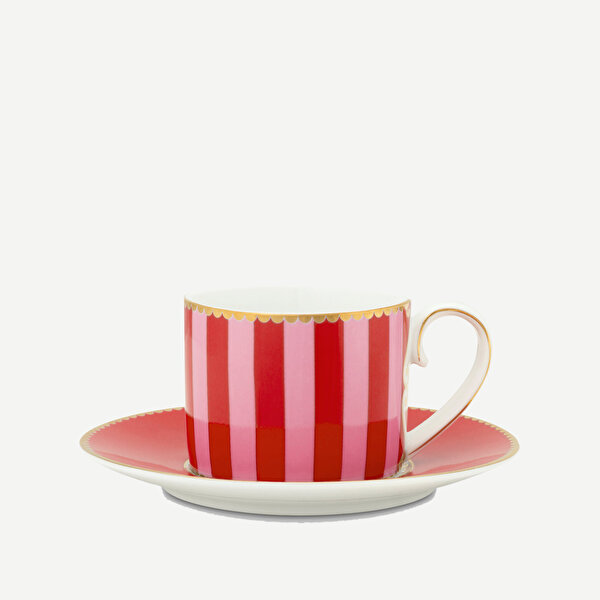 Pip Studio Love Birds Kırmızı Pembe Porselen Kahve Fincanı