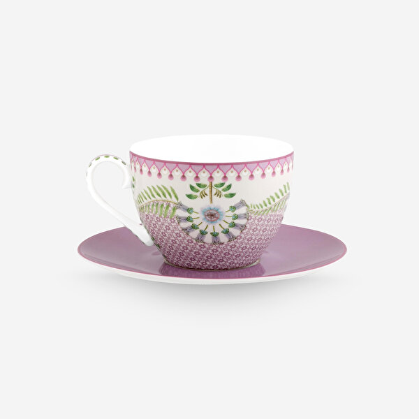 Pip Studio Lily & Lotus Mor Porselen Çay Fincanı-1