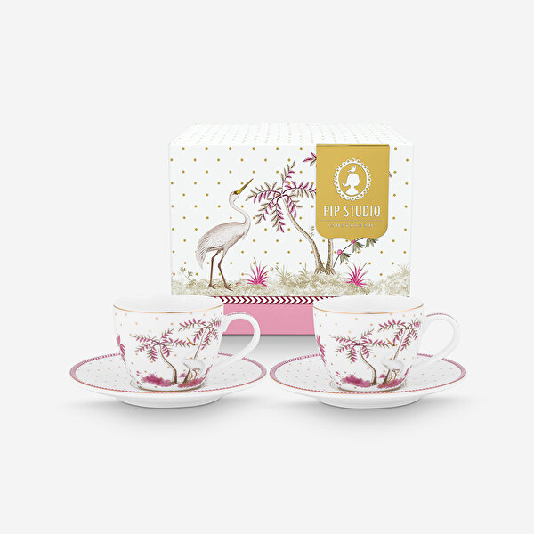Pip Studio Jolie Beyaz Porselen Kahve Fincan Seti
