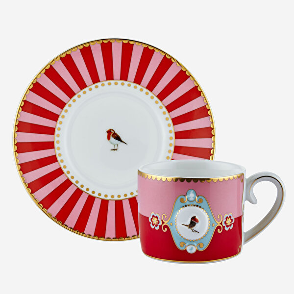 Pip Studio Love Birds Kırmızı Porselen Kahve Fincanı-3