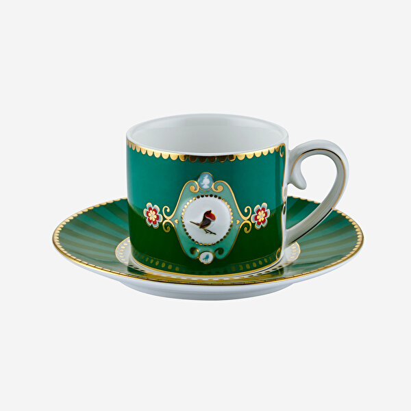 Pip Studio Love Birds Yeşil Porselen Kahve Fincanı
