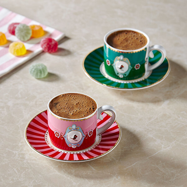 Pip Studio Love Birds Yeşil Porselen Kahve Fincanı-1