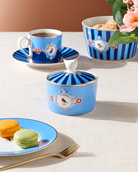 Pip Studio Love Birds Mavi Porselen Şekerlik