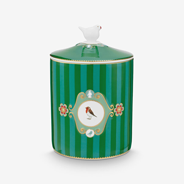 Pip Studio Love Birds Yeşil Porselen Saklama Kabı-3