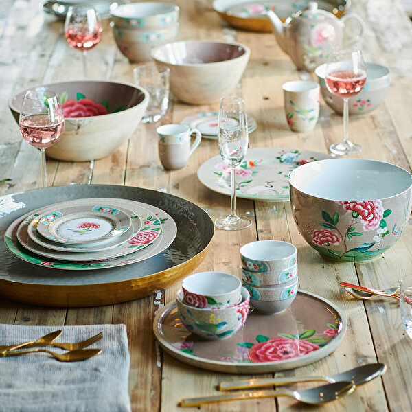 Pip Studio Blushing Birds Haki Porselen Çay Tabağı-1