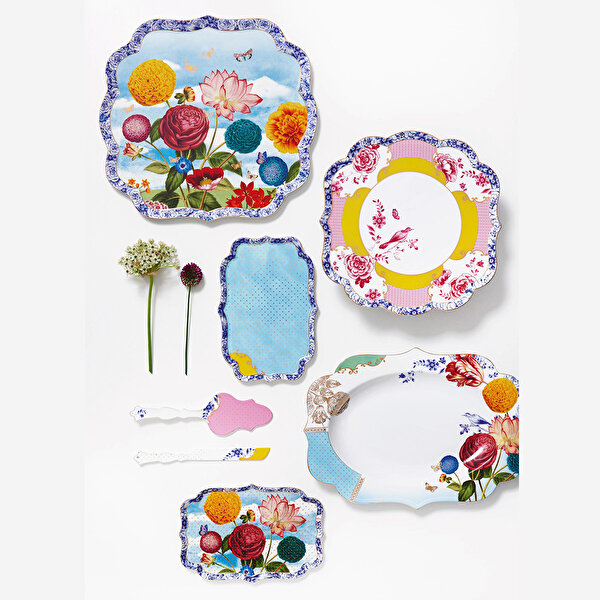 Pip Studio Royal Mavi Porselen Tepsi-2