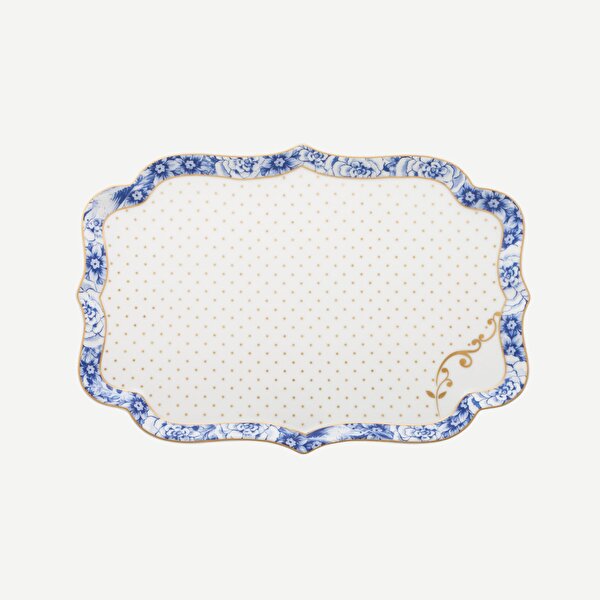 Pip Studio Royal White Mavi Beyaz Porselen Tepsi