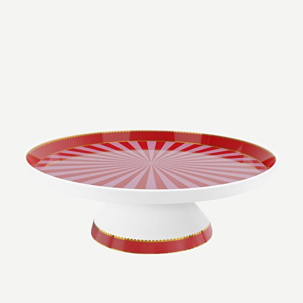 Pip Studio Love Birds Kırmızı Pembe Porselen Kek Standı